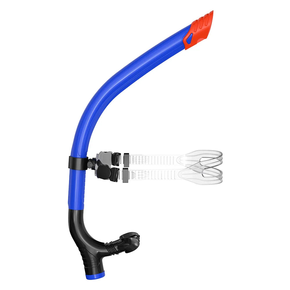 Original Center-Mount Swimmer's Snorkel for Lap Swimming and Swim Training Silicone Mouthpiece One-Way Purge Valve