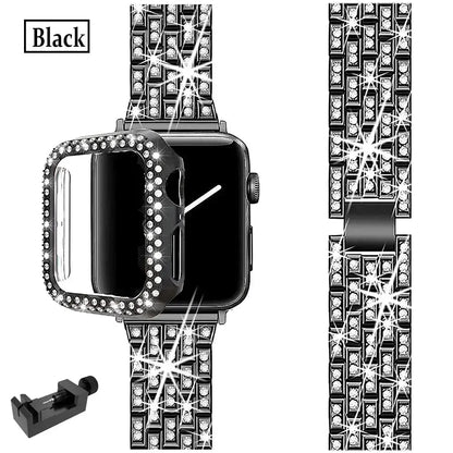 Apple Watch Bedazzled Stainless Steel Strap - Elegant Design