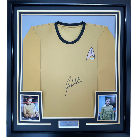 Framed Autographed/Signed William Shatner 35x39 Star Trek Captain Kirk Shirt/Uniform JSA COA