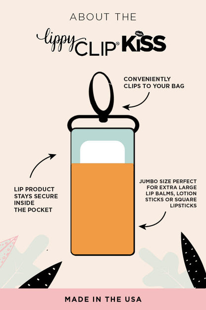Coral Floral LippyClip KISS for larger lip balms, essential oil rollers, etc.