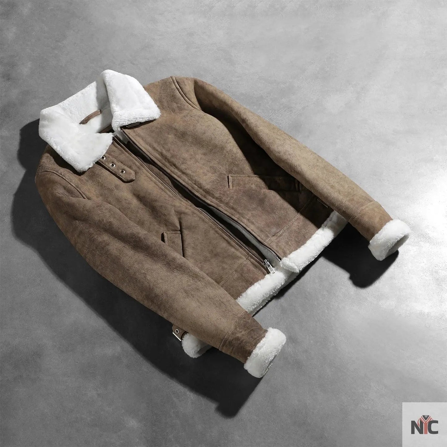 Sherilyn B-3 Distressed Brown Leather Bomber Jacket