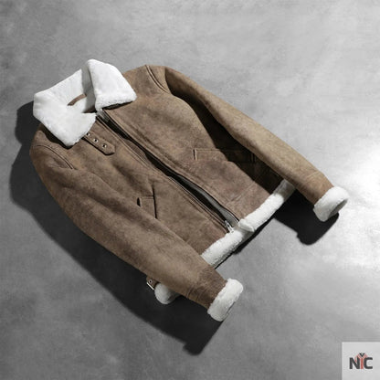 Sherilyn B-3 Distressed Brown Leather Bomber Jacket