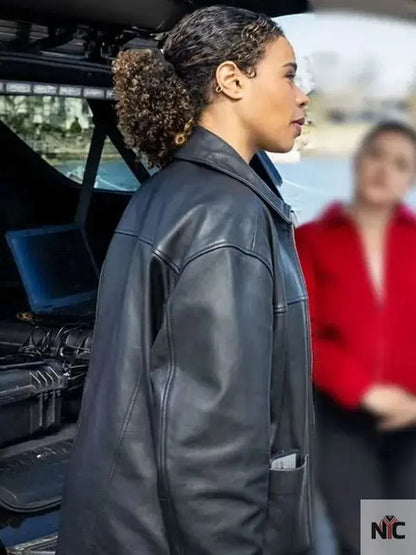 Sheryll Barnes FBI Most Wanted S06 Black Leather Jacket