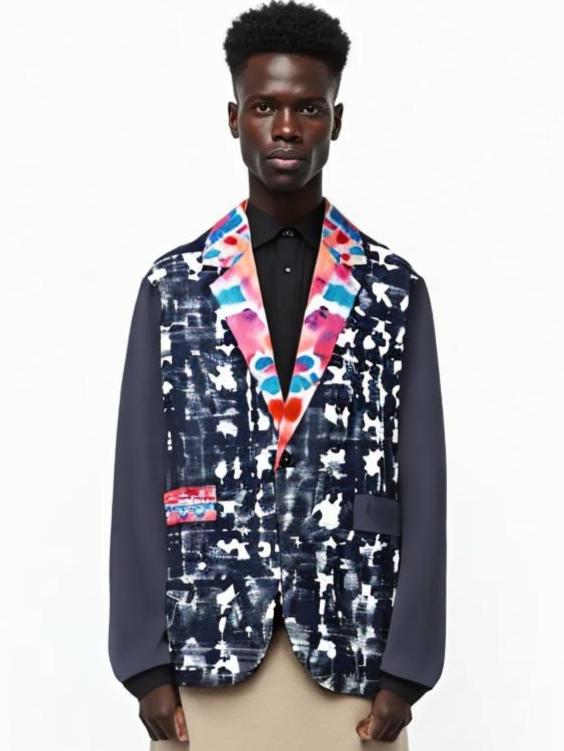 Shibori Jet Men's Cotton Blazer