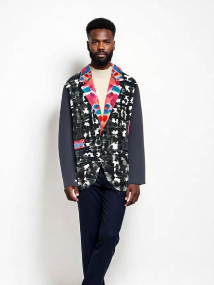 Shibori Jet Men's Cotton Blazer