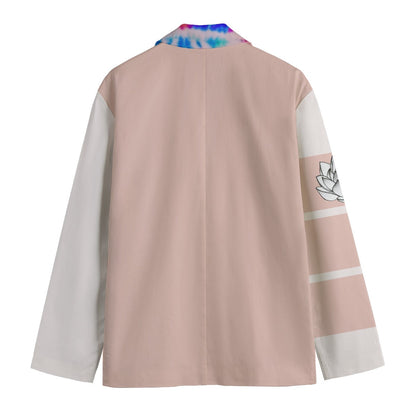 Shibori Lapel Lotus Badge Cotton Blazer