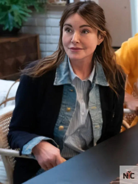 Shrinking S02 Christa Miller Denim Trim Blazer