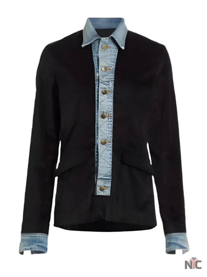 Shrinking S02 Christa Miller Denim Trim Blazer