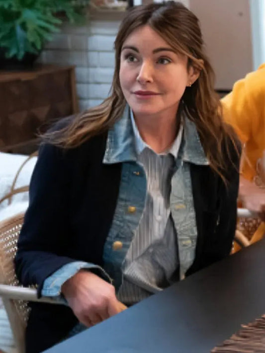 Shrinking S02 Christa Miller Denim Trim Blazer