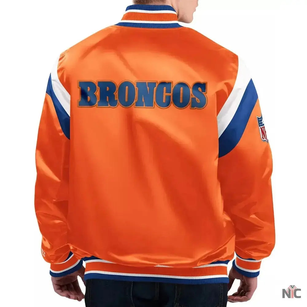 Shutout Throwback Denver Broncos Orange Satin Jacket