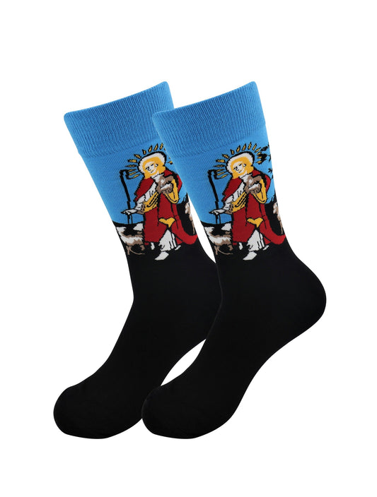 Jesus the Good Shepherd Socks - Comfy Cotton Socks for Men & Women