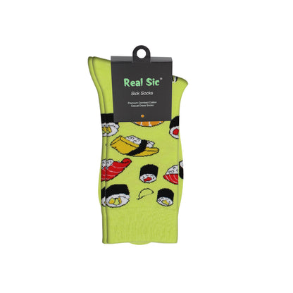 Sushi Socks (Green) - International Food - Comfy Cotton for Men & Women