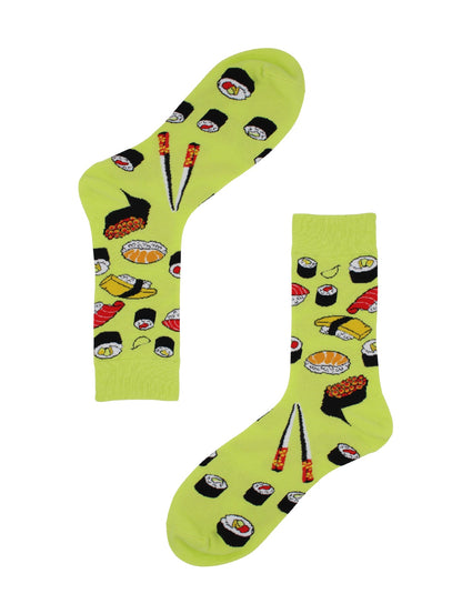 Sushi Socks (Green) - International Food - Comfy Cotton for Men & Women