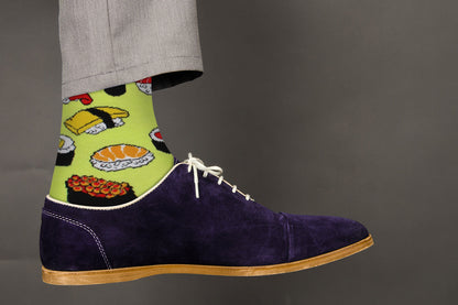 Sushi Socks (Green) - International Food - Comfy Cotton for Men & Women