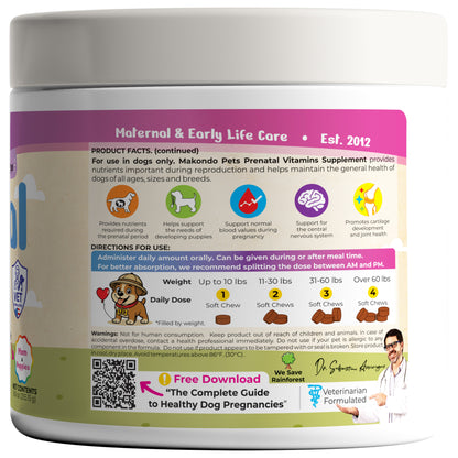 Dog Prenatal Vitamins | All Breeds | 120 Soft Chews