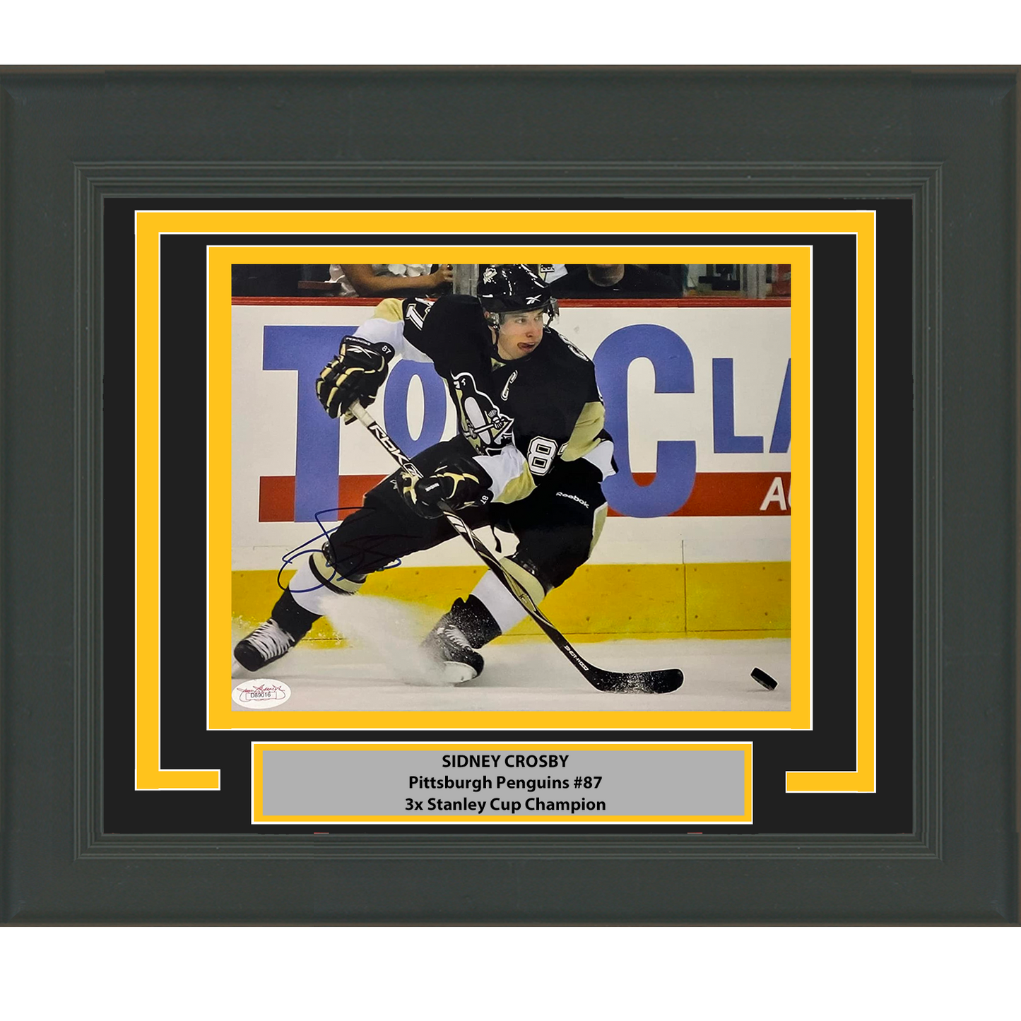 Framed Autographed/Signed Sidney Crosby Pittsburgh Penguins 8x10 Hockey Photo JSA COA