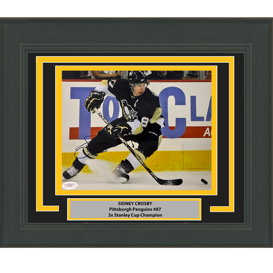 Framed Autographed/Signed Sidney Crosby Pittsburgh Penguins 8x10 Hockey Photo JSA COA