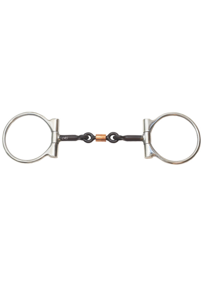 "Signature" Dogbone Roller Sweet Iron Dee Snaffle Bit w/Copper Inlay