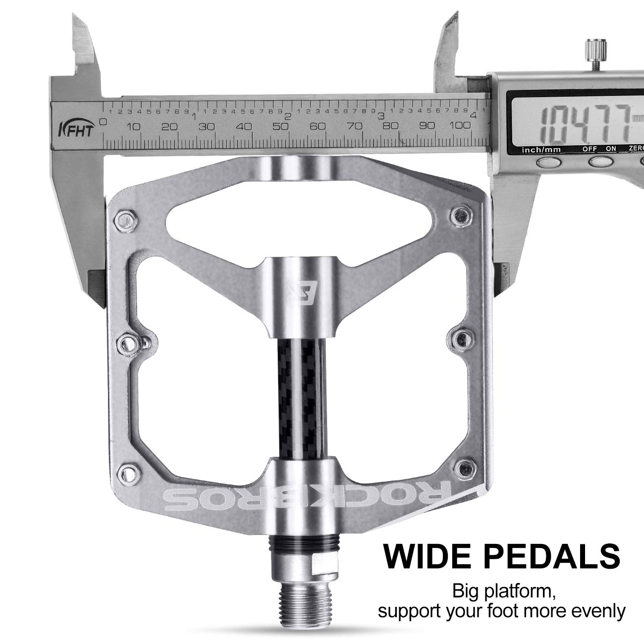 ROCKBROS Mountain MTB Bike Flat 9/16 Lightweight Carbon Fiber Sealed Bearing Pedals - Triathlete Store