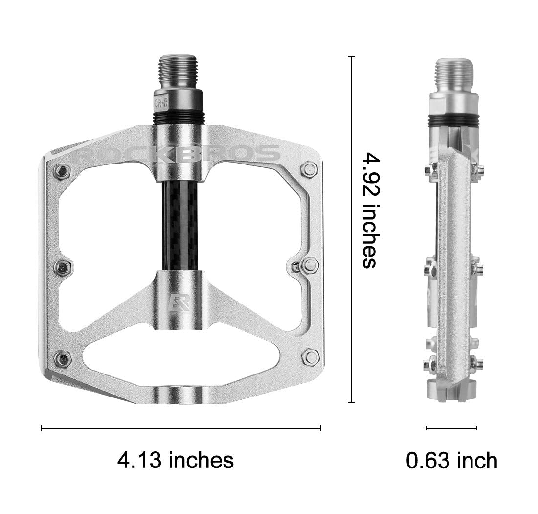 ROCKBROS Mountain MTB Bike Flat 9/16 Lightweight Carbon Fiber Sealed Bearing Pedals - Triathlete Store