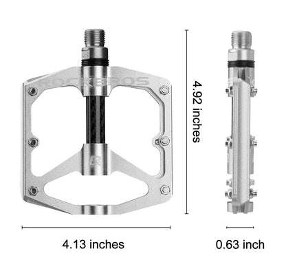ROCKBROS Mountain MTB Bike Flat 9/16 Lightweight Carbon Fiber Sealed Bearing Pedals - Triathlete Store
