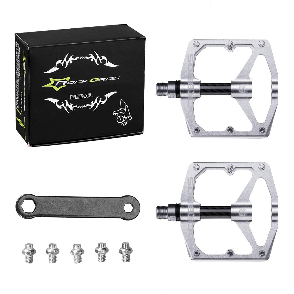 ROCKBROS Mountain MTB Bike Flat 9/16 Lightweight Carbon Fiber Sealed Bearing Pedals - Triathlete Store