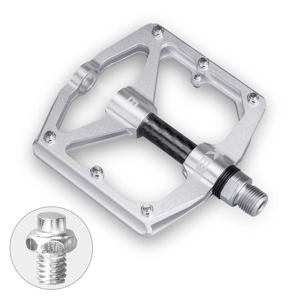 ROCKBROS Mountain MTB Bike Flat 9/16 Lightweight Carbon Fiber Sealed Bearing Pedals - Triathlete Store