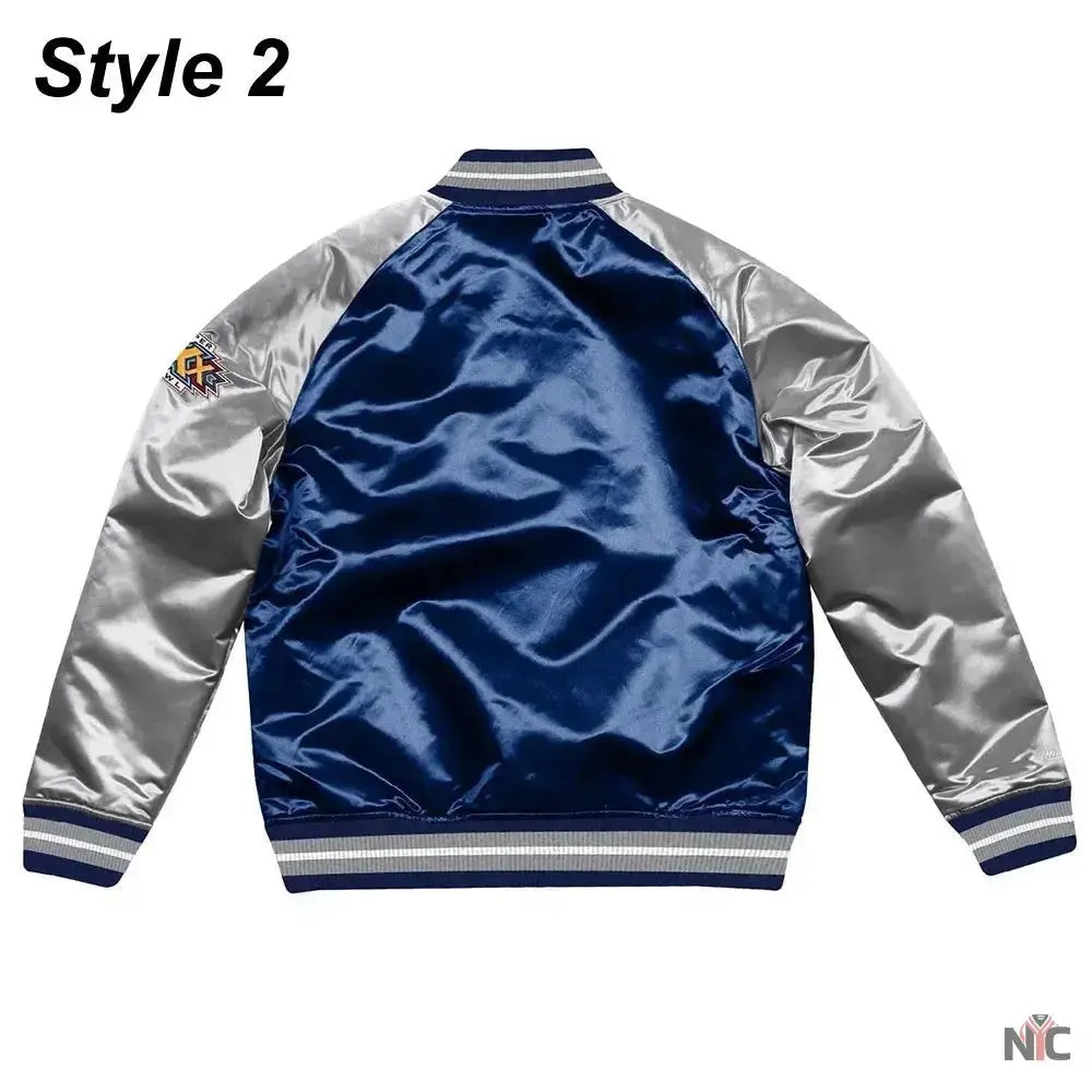 Silver Dallas Cowboys Varsity Satin Jacket