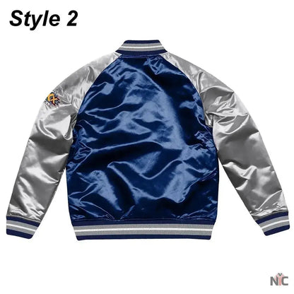 Silver Dallas Cowboys Varsity Satin Jacket
