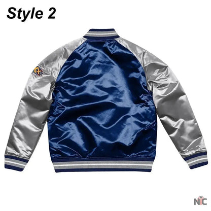 Silver Dallas Cowboys Varsity Satin Jacket