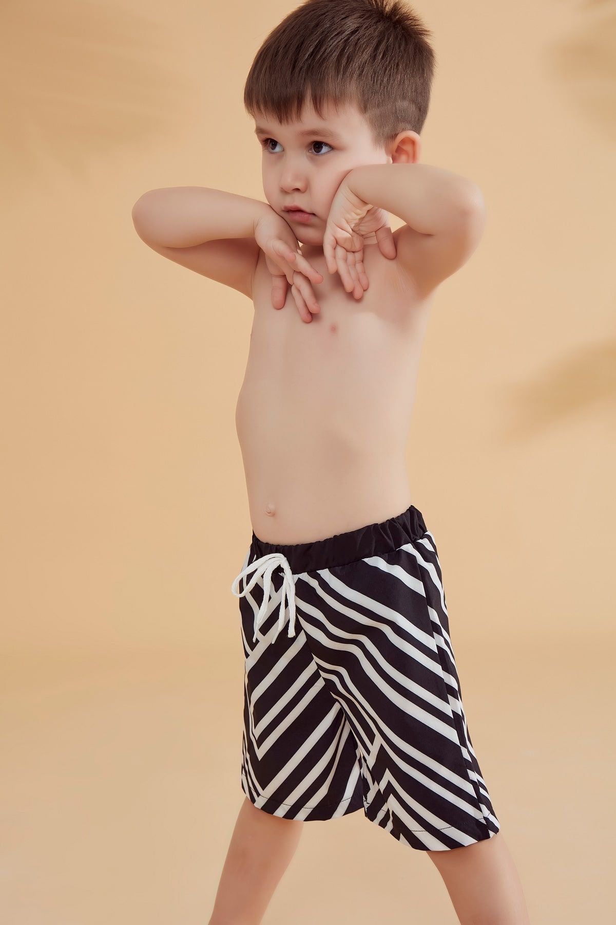 Woven Black Boys Shorts B2361