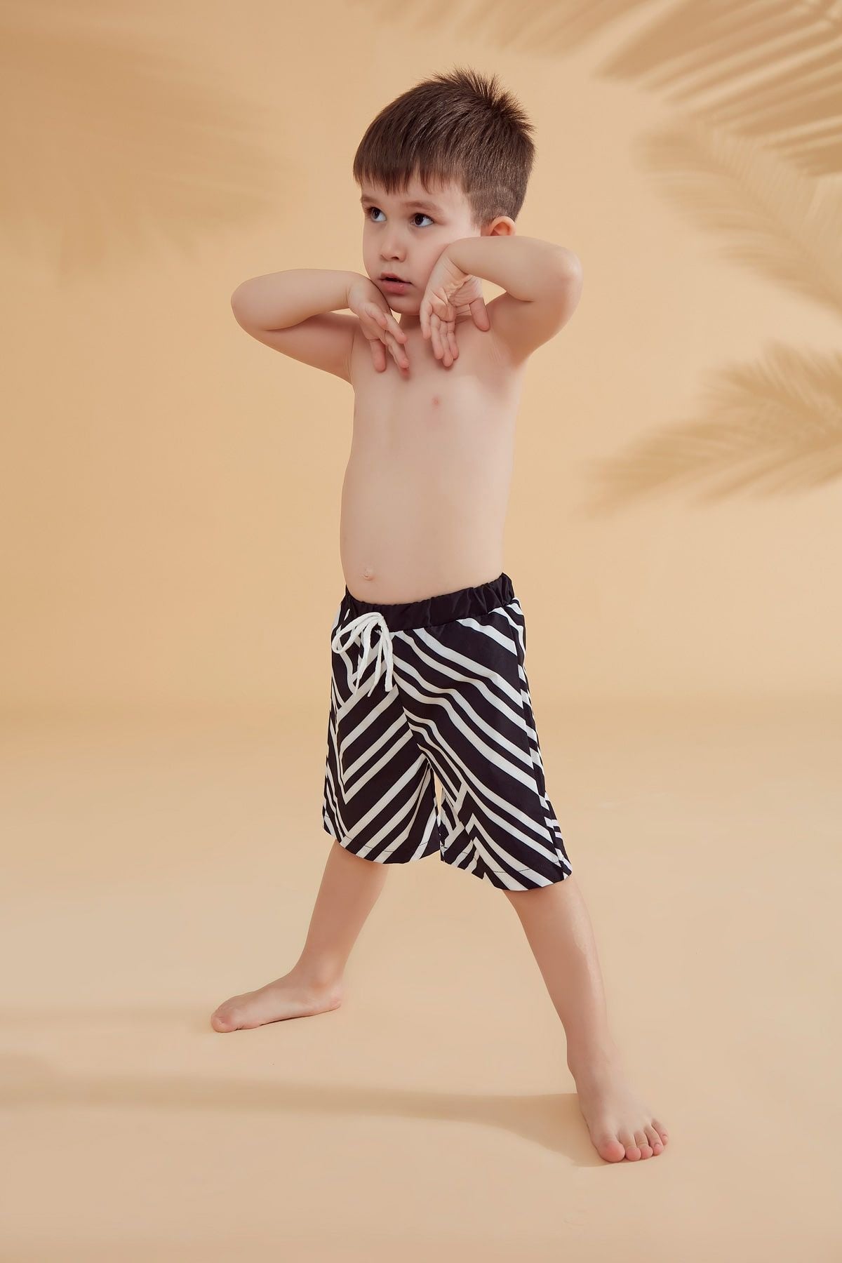 Woven Black Boys Shorts B2361