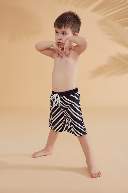 Woven Black Boys Shorts B2361