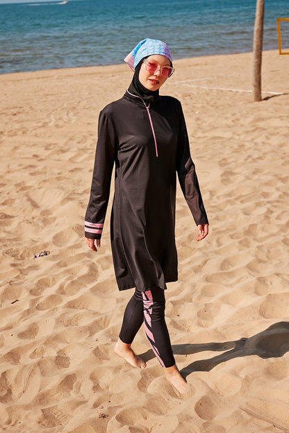 Lycra Black Burkini Modest Swimwear M2330