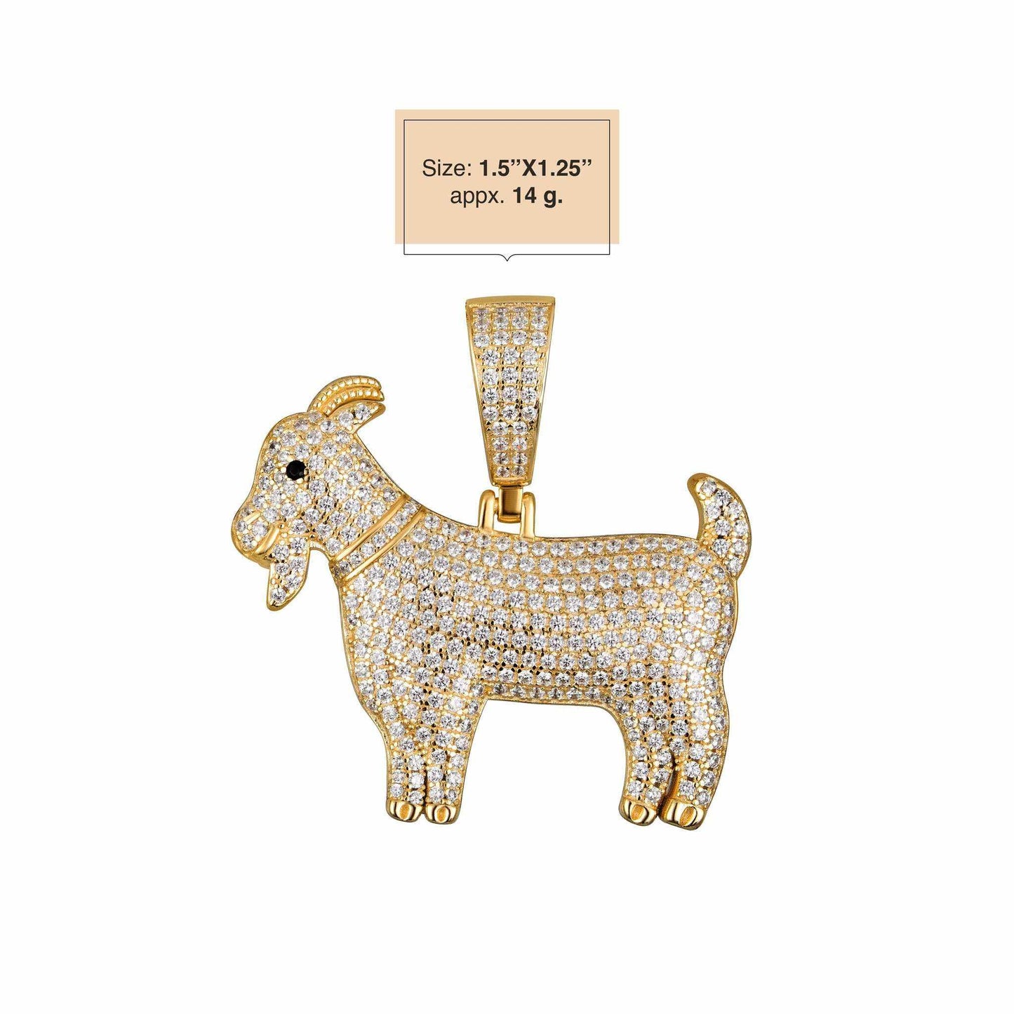 Iced GOAT Pendant 925 Sterling Silver