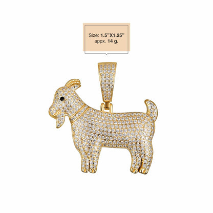 Iced GOAT Pendant 925 Sterling Silver