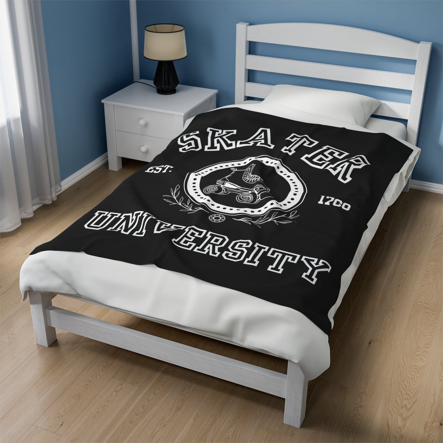 Skater University Velveteen Plush Blanket