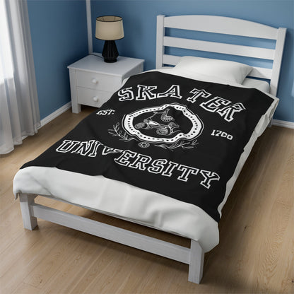 Skater University Velveteen Plush Blanket
