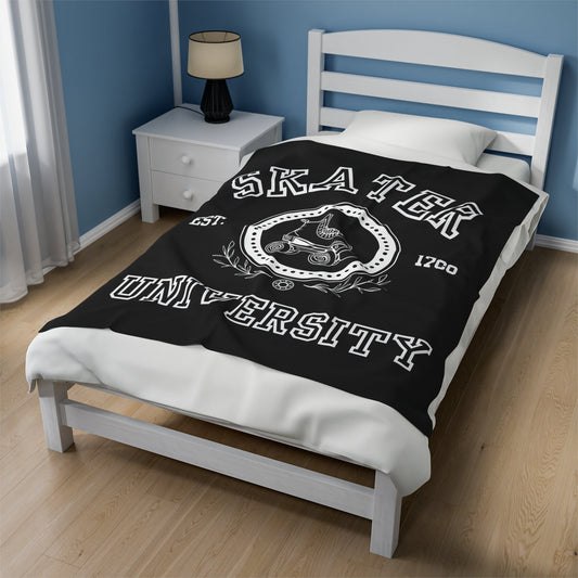 Skater University Velveteen Plush Blanket
