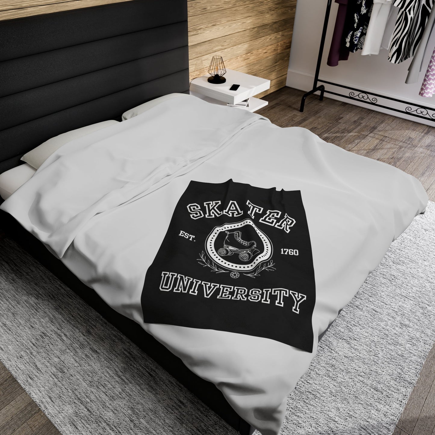 Skater University Velveteen Plush Blanket