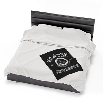 Skater University Velveteen Plush Blanket