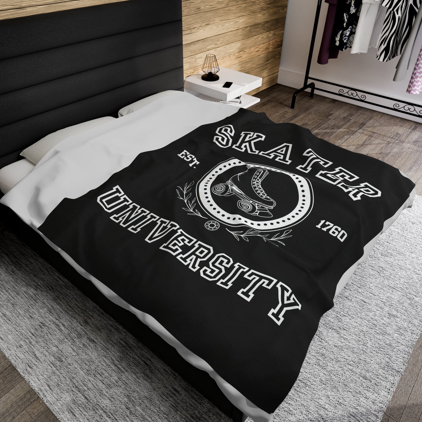 Skater University Velveteen Plush Blanket
