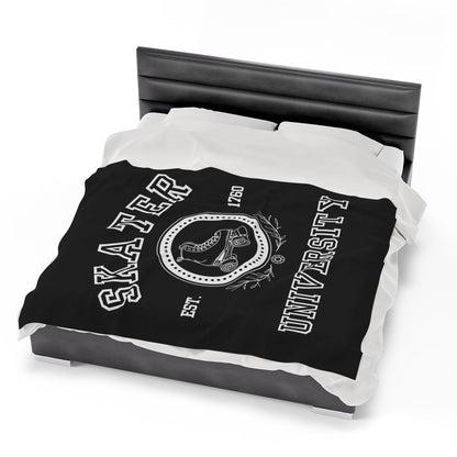 Skater University Velveteen Plush Blanket