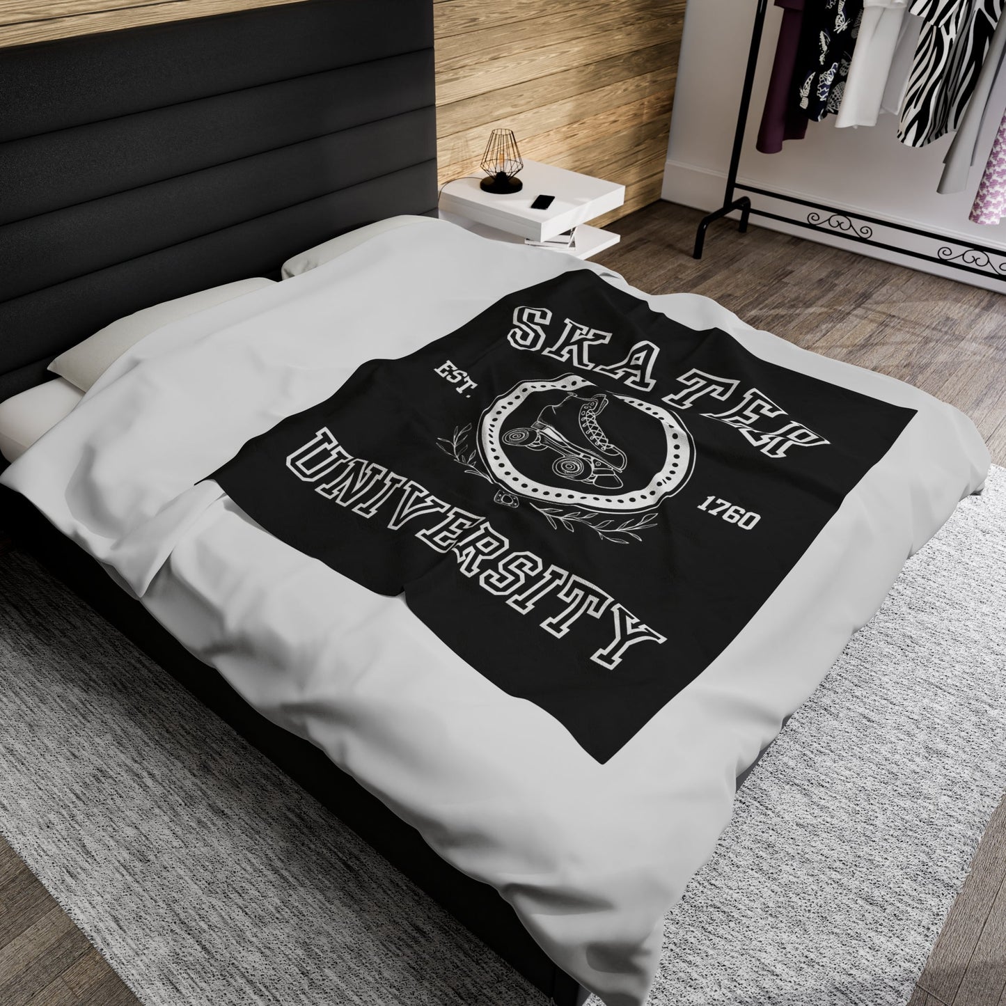Skater University Velveteen Plush Blanket