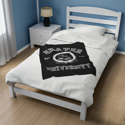 Skater University Velveteen Plush Blanket