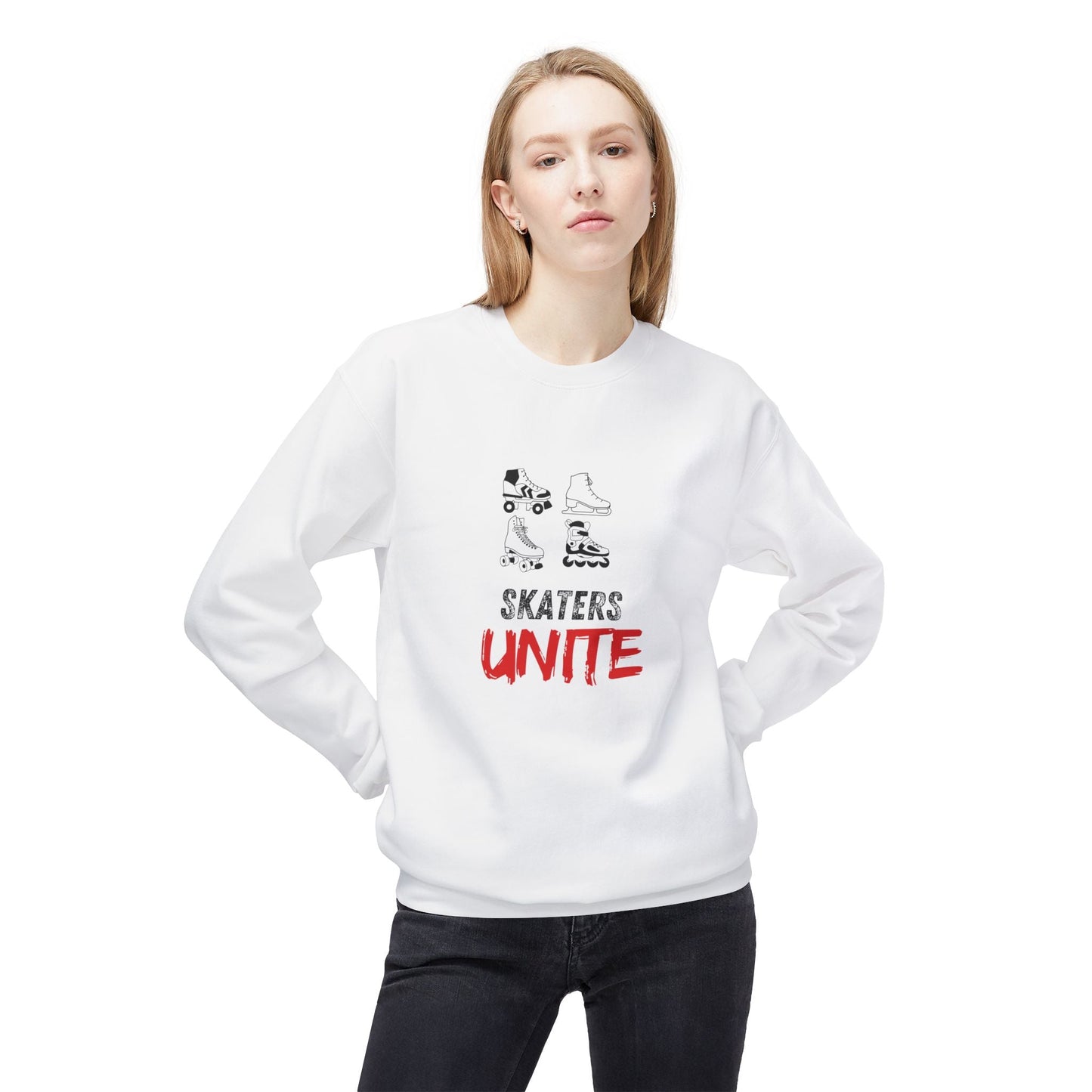 Skaters Unite Unisex Fleece Crewneck Sweatshirt