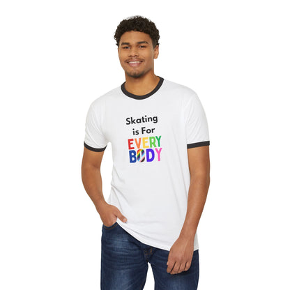 Skating is For Everybody Unisex Cotton Ringer T-Shirt
