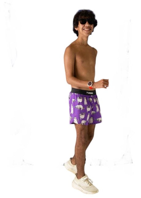 Men's Sloths 4" Half Split Shorts (Purple)