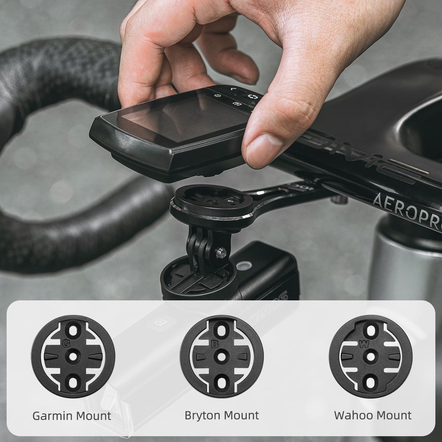 ROCKBROS Bike Aluminum Computer Mount  compatible with Garmin, Wahoo, Bryton, and GoPro