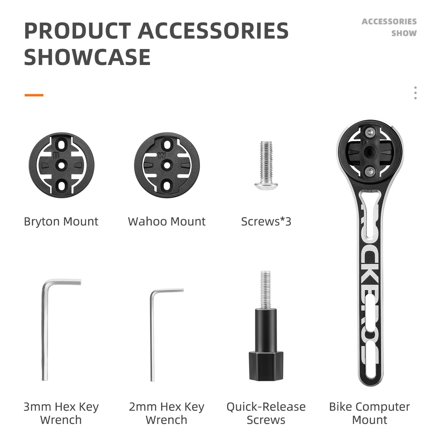 ROCKBROS Bike Aluminum Computer Mount  compatible with Garmin, Wahoo, Bryton, and GoPro